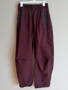 Nike HM7158-652 Mens Small Tech Woven Oversized Pants Burgundy